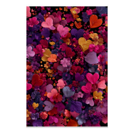 Vibrant Valentine Poster – Fantasy Hearts Design  ポスター
