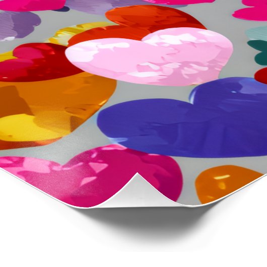 Vibrant Valentine Poster – Fantasy Hearts Design  ポスター (コーナー)