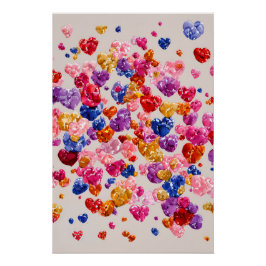 Vibrant Valentine Poster – Fantasy Hearts Design  ポスター