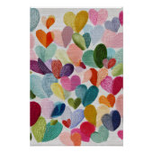 Vibrant Valentine Poster – Fantasy Hearts Design  ポスター (正面)