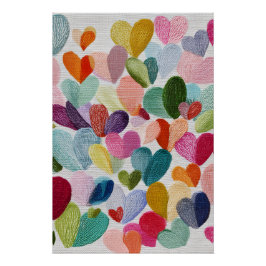 Vibrant Valentine Poster – Fantasy Hearts Design  ポスター