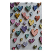 Vibrant Valentine Poster – Fantasy Hearts Design ポスター (正面)