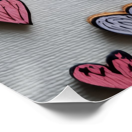 Vibrant Valentine Poster – Fantasy Hearts Design ポスター (コーナー)