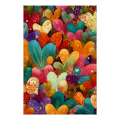 Vibrant Valentine Poster – Fantasy Hearts Design  ポスター (正面)