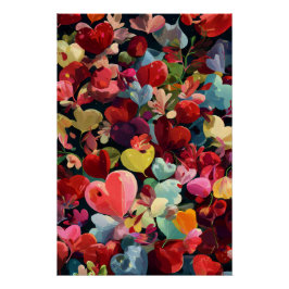 Vibrant Valentine Poster – Fantasy Hearts Design  ポスター