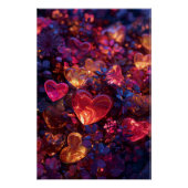 Vibrant Valentine Poster – Fantasy Hearts Design  ポスター (正面)