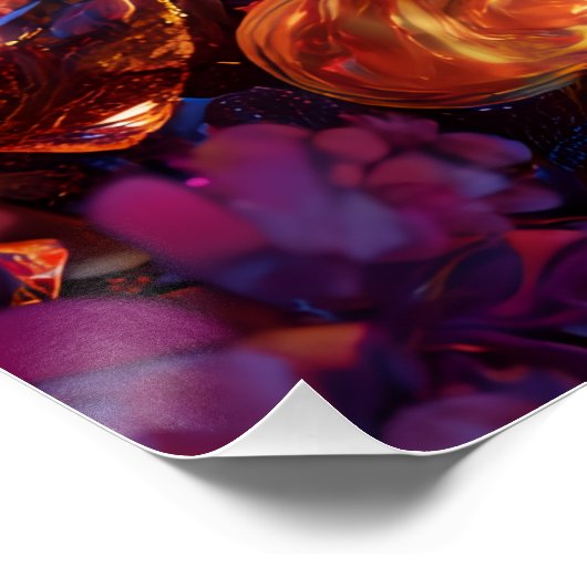 Vibrant Valentine Poster – Fantasy Hearts Design  ポスター (コーナー)