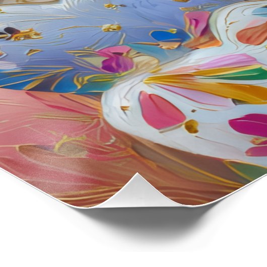 Vibrant Valentine Poster – Fantasy Hearts Design  ポスター (コーナー)