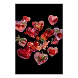 Vibrant Valentine Poster – Fantasy Hearts Design  ポスター