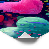 Vibrant Valentine Poster – Fantasy Hearts Design  ポスター (コーナー)