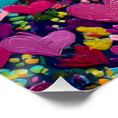 Vibrant Valentine Poster – Fantasy Hearts Design  ポスター (コーナー)
