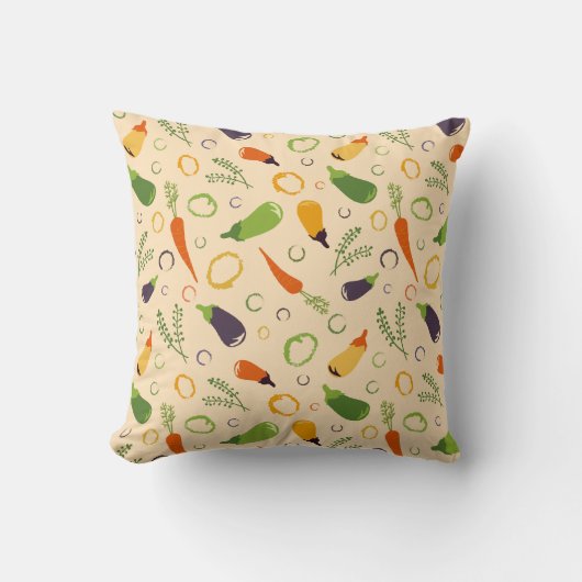 Vibrant Veggie Garden Pattern クッション (正面)