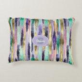 Vibrant Vertical Brushstroke Pattern (1) アクセントクッション (裏面)