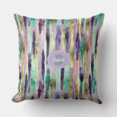 Vibrant Vertical Brushstroke Pattern (1) クッション (正面)