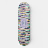 Vibrant Vertical Brushstroke Pattern (1) スケートボード (正面)