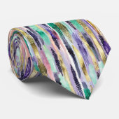 Vibrant Vertical Brushstroke Pattern (1) ネクタイ (ロール)