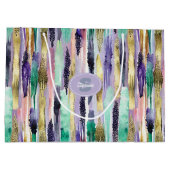 Vibrant Vertical Brushstroke Pattern (1) ラージペーパーバッグ (裏面)