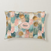 Vibrant Vertical Brushstroke Pattern (2) アクセントクッション (裏面)