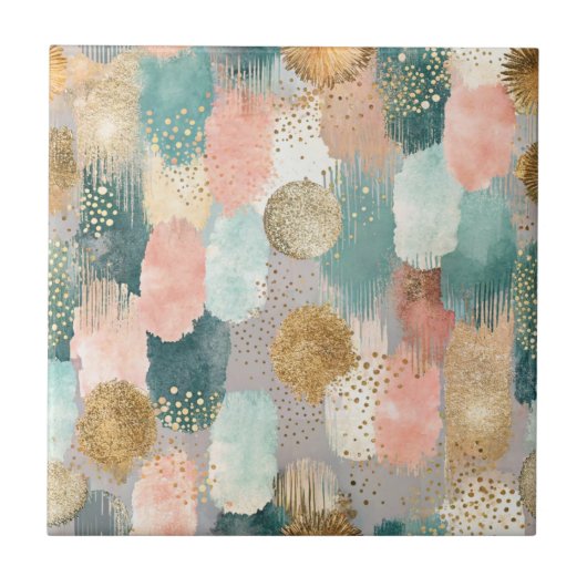 Vibrant Vertical Brushstroke Pattern (2) タイル (正面)