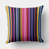 Vibrant Vertical Stripe Modern Throw Pillow クッション (裏面)