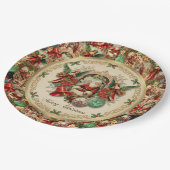 Vibrant Victorian Christmas Collage ペーパープレート (アングル)