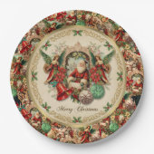 Vibrant Victorian Christmas Collage ペーパープレート (正面)