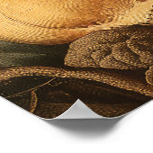 Vibrant Vintage Floral and Bird Scene ポスター (角)