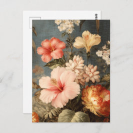 Vibrant Vintage Floral Arrangement ポストカード