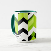 Vibrant Wasabi Chevron Modern Texture マグカップ (正面左)