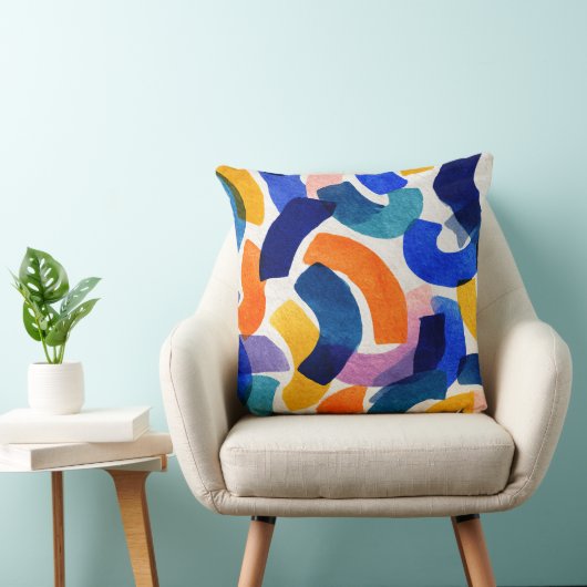 Vibrant Watercolor Abstract | Modern Artistic クッション (椅子)