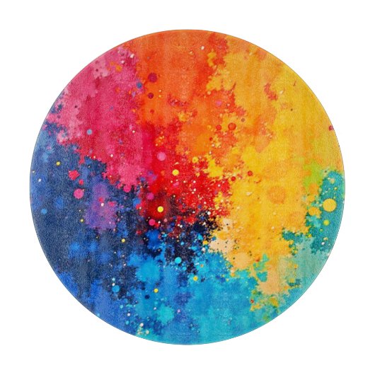 Vibrant Watercolor Chaos Art カッティングボード (正面)