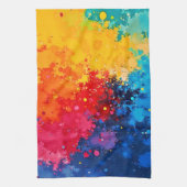 Vibrant Watercolor Chaos Art キッチンタオル (縦)