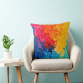 Vibrant Watercolor Chaos Art クッション (椅子)