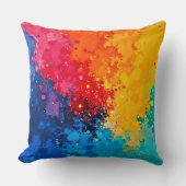 Vibrant Watercolor Chaos Art クッション (正面)