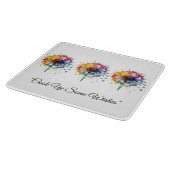 Vibrant Watercolor Dandelion, custom カッティングボード (角)