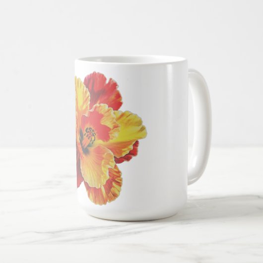 Vibrant Watercolor Daylily Floral Mug コーヒーマグカップ (正面右)