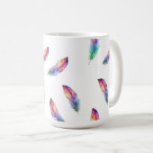 Vibrant Watercolor Feather All-Over Print コーヒーマグカップ (正面右)
