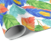 Vibrant Watercolor Feather Pattern — Abstract ِArt ラッピングペーパー (ロールコーナー)