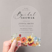 Vibrant Watercolor Floral Bridal Shower アクリル招待状 (インサイチュ (ポータブル))