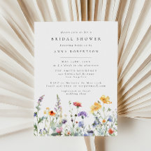 Vibrant Watercolor Floral Bridal Shower Invitation