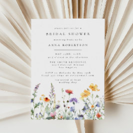 Vibrant Watercolor Floral Bridal Shower Invitation 招待状