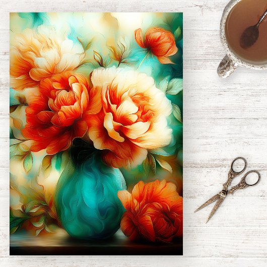 Vibrant Watercolor Floral Tissue Paper 薄葉紙