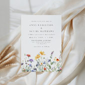 Vibrant Watercolor Floral Wedding Invitation 招待状