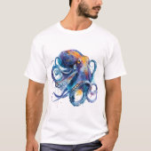 Vibrant Watercolor Octopus — Coastal Ocean Art Tシャツ (正面)