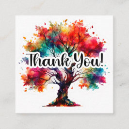 Vibrant Watercolor Tree Thank You Business エンクロージャーカード
