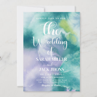 Vibrant  Watercolor Wedding Invitation 招待状