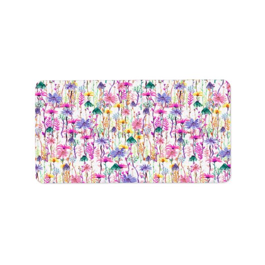 Vibrant Watercolor Wildflowers ラベル (正面)