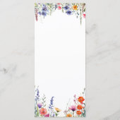 Vibrant Watercolor Wildflowers Elegant Wedding メニュー (裏面)