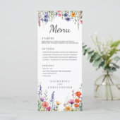 Vibrant Watercolor Wildflowers Elegant Wedding メニュー (スタンド正面)