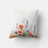 Vibrant Watercolor Wildflowers Personalized クッション (裏面)